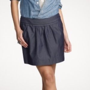 J. Crew Denim Calvary Skirt Pleated A-Line Skirt